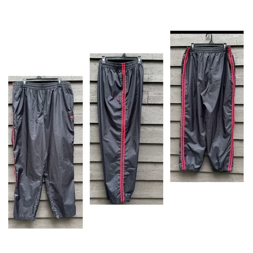Vintage Starter Track Pants Mens XL Black tango Red Stripes Windbreaker Retro